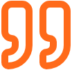 Bold orange quotation marks graphic